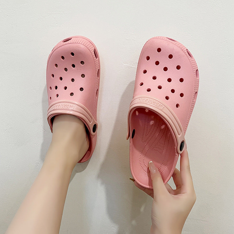 Baotou hole shoes women step on shit soft soles