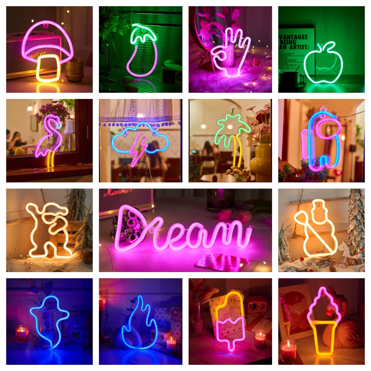 LED neon butterfly decorative lamp planet night light