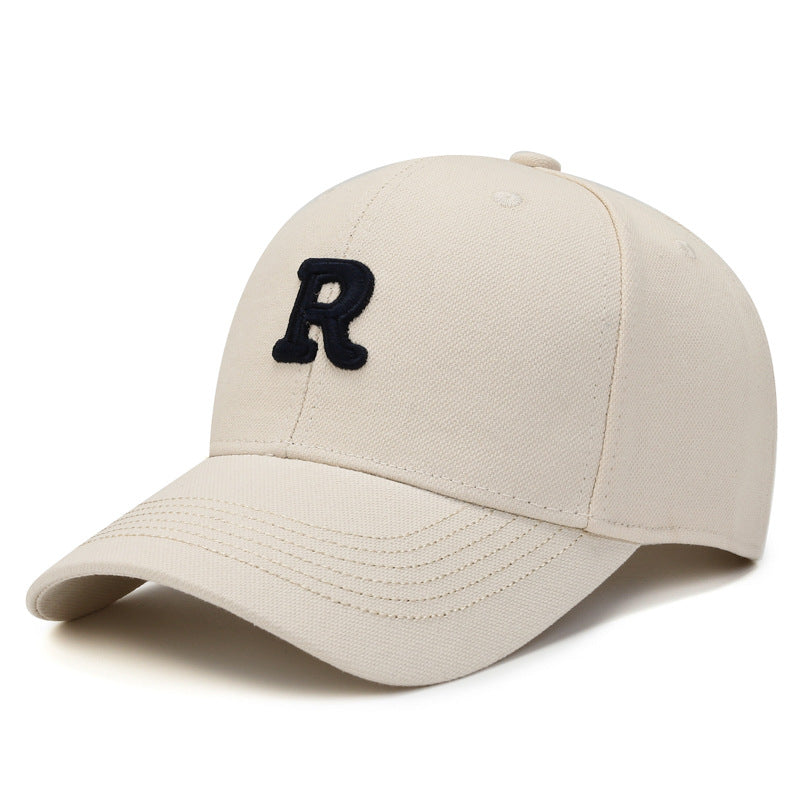 Minimalist R Letter Embroidered Duckbill Cap