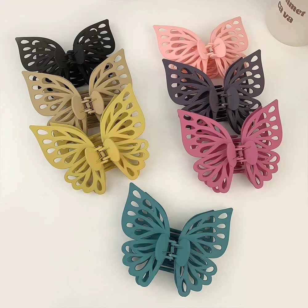 Acetic acid hollow matte butterfly large grab clip