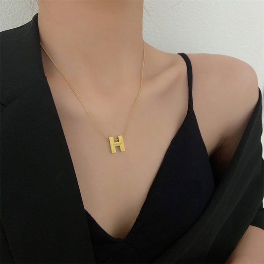 2023 H Letter Titanium Necklace - Chic, Non-fading Jewelry