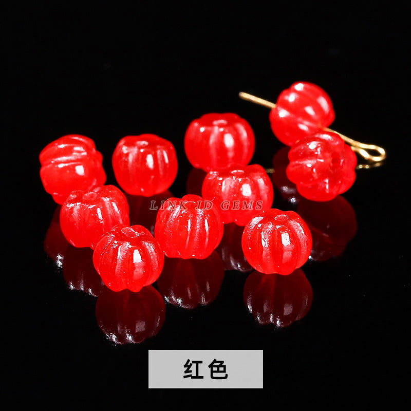 6*8mm color chalcedony pumpkin beads loose beads