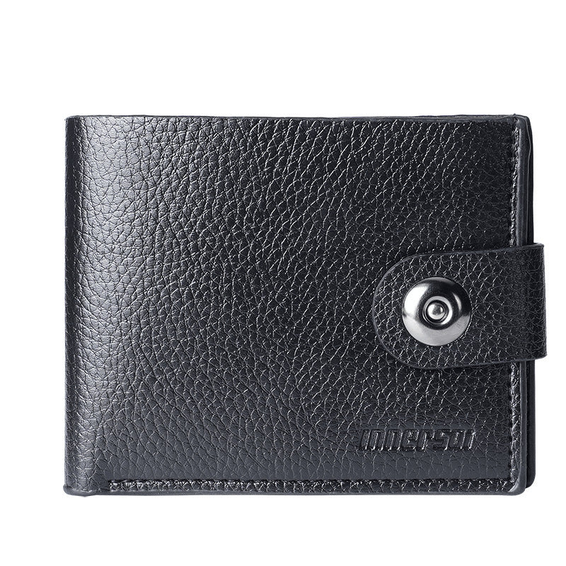 Magnetic buckle wallet short men