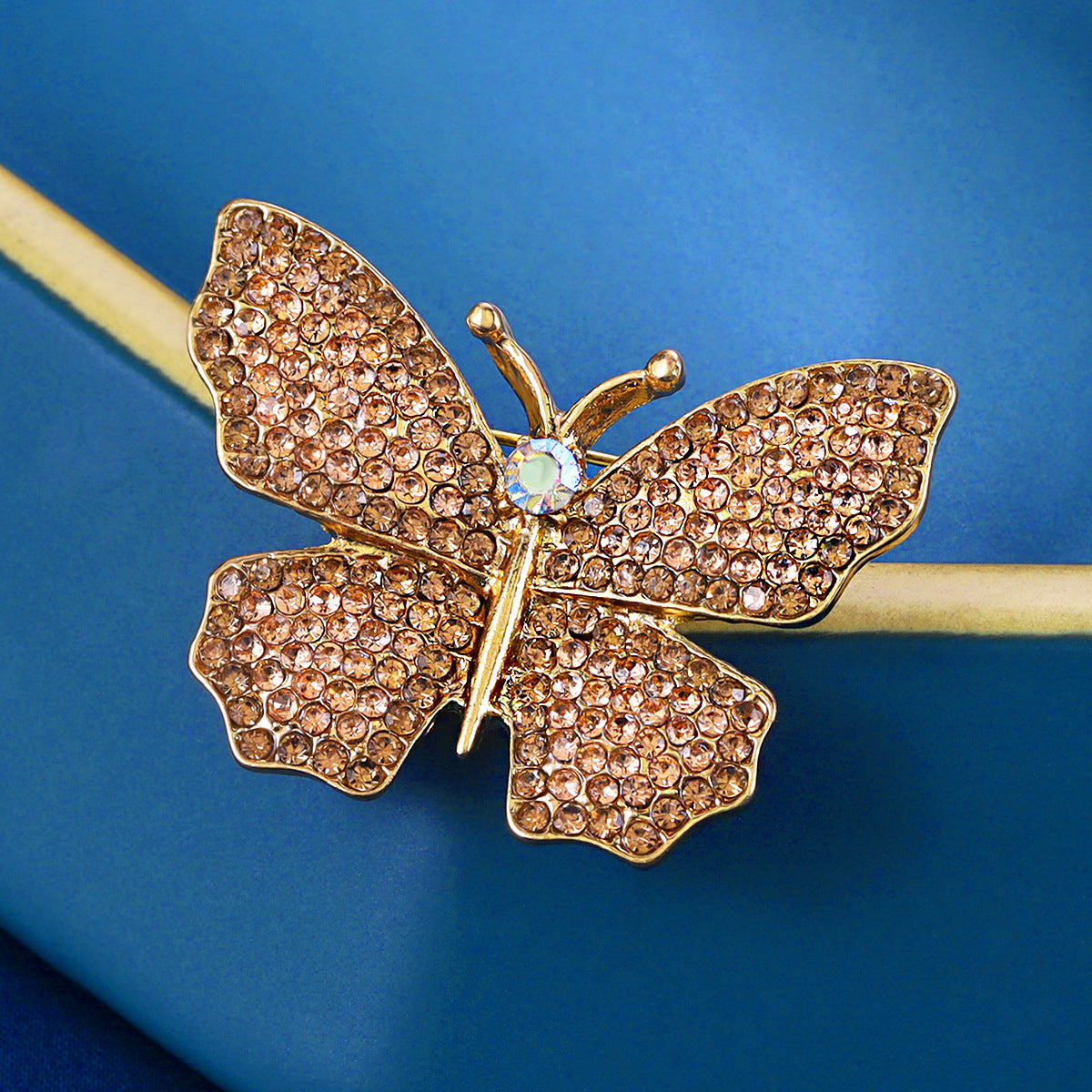 Dancing Butterfly Brooch Full of Diamonds