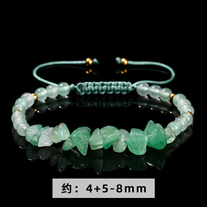 Natural green Dongling gravel woven bracelet