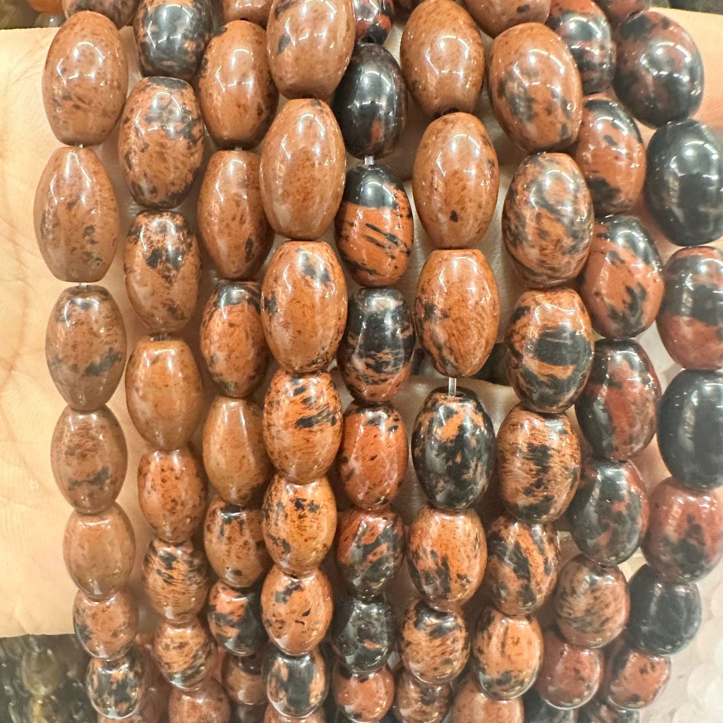 8*12mm natural stone oval rice beads