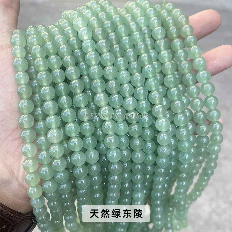 Natural Qingti Milk Cover Xiuyu Round Beads Sapphire Loose Beads