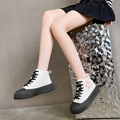 New thick bottom high top big head star sneakers for women