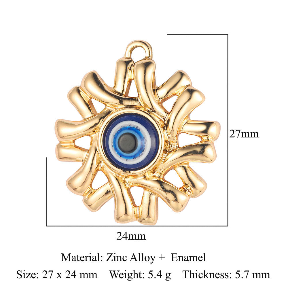 5 piezas/bolsa de pendientes y collar de aleación con forma de ojo de amor geométrico 