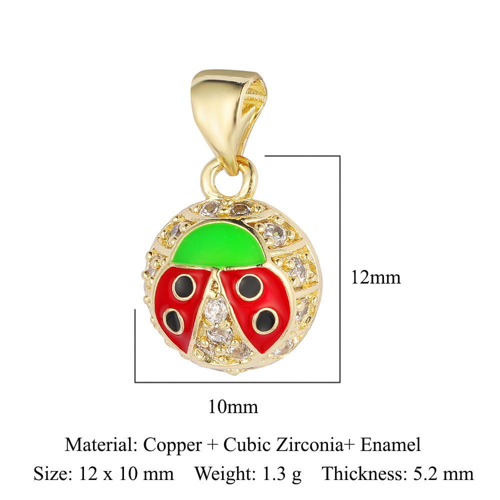 Frog Conch Shell Copper Zircon Pendant