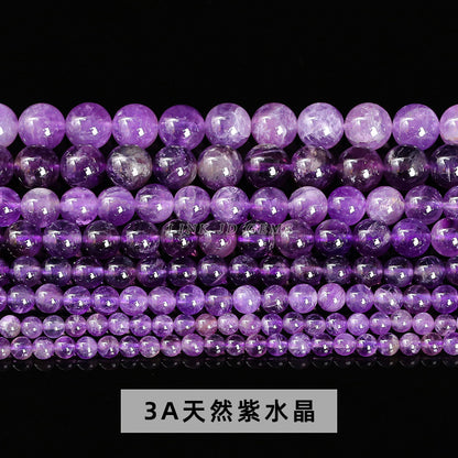 Amethyst loose beads crystal round beads hand work in progress