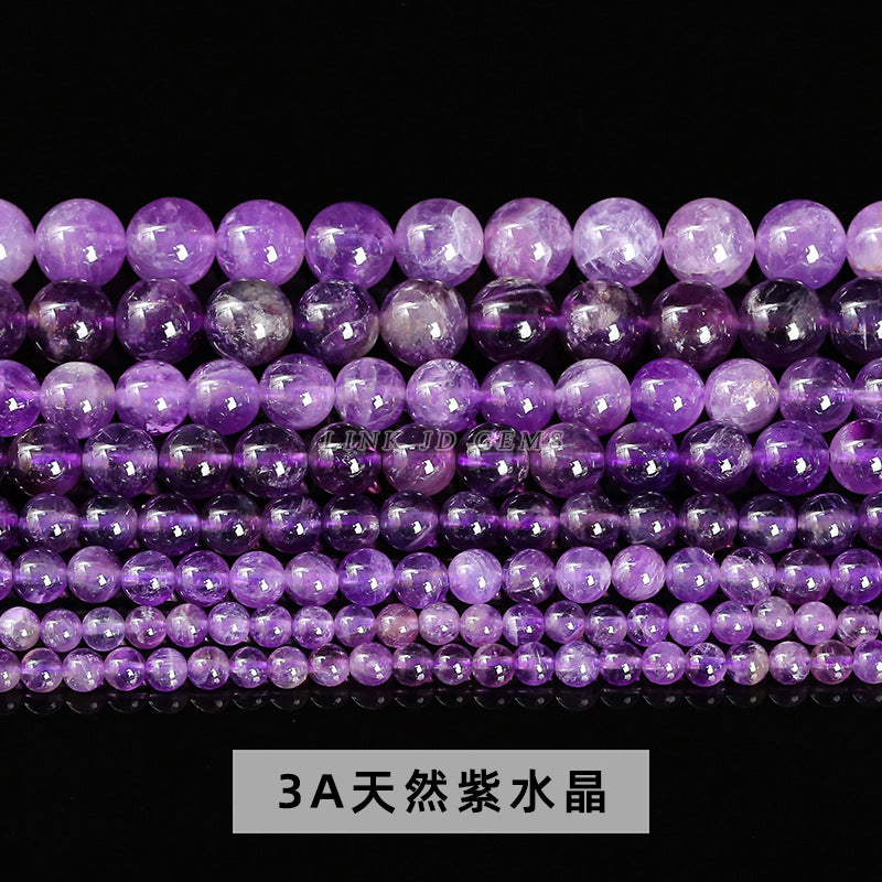 7A Natural Brazilian Amethyst Round Beads Loose Beads