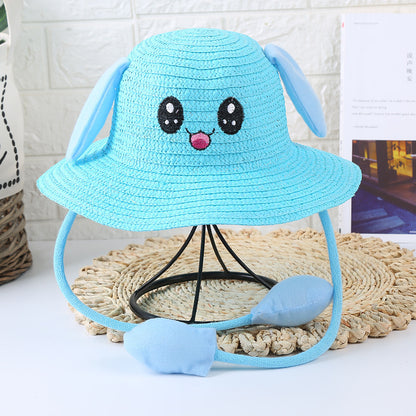 Hot Ears Move Hat Baby UV Protection Cute Cool Bunny Straw