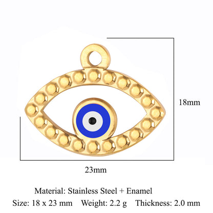 Cross Eyes Stainless Steel Pendant Shell Eyes