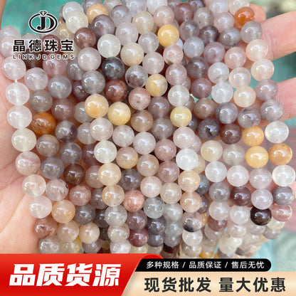 Natural violet She Taicui jade round beads loose beads