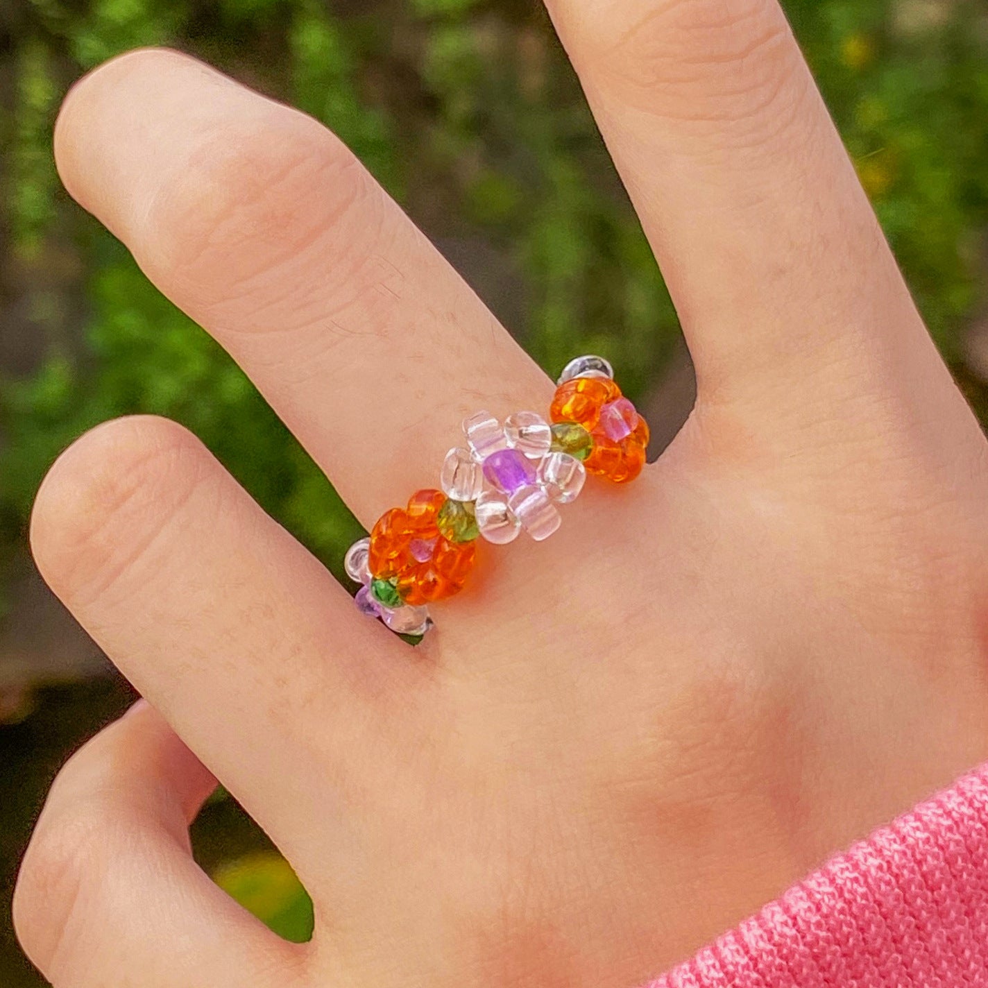 Colorful Stretch Crystal Bead Ring