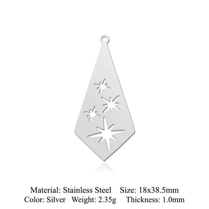 fashion 5 pcs/pack star moon titanium steel pendant planet DIY