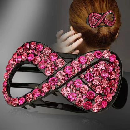 8 character rhinestone disc hairpin