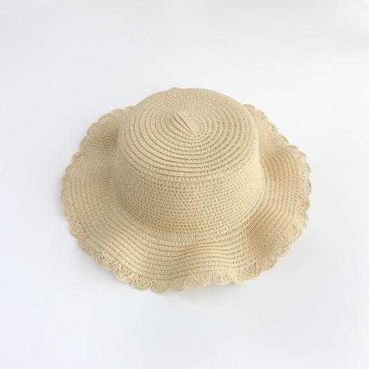 Sun Protection Straw Hat Women's Kids Plain Hat