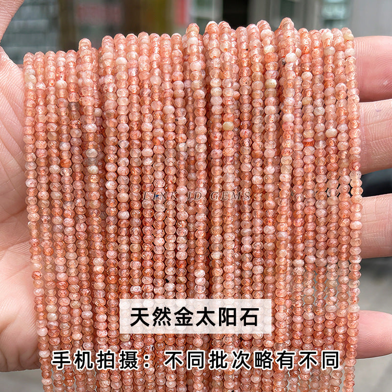 2 * 3Mm natural golden sunstone cut abacus beads