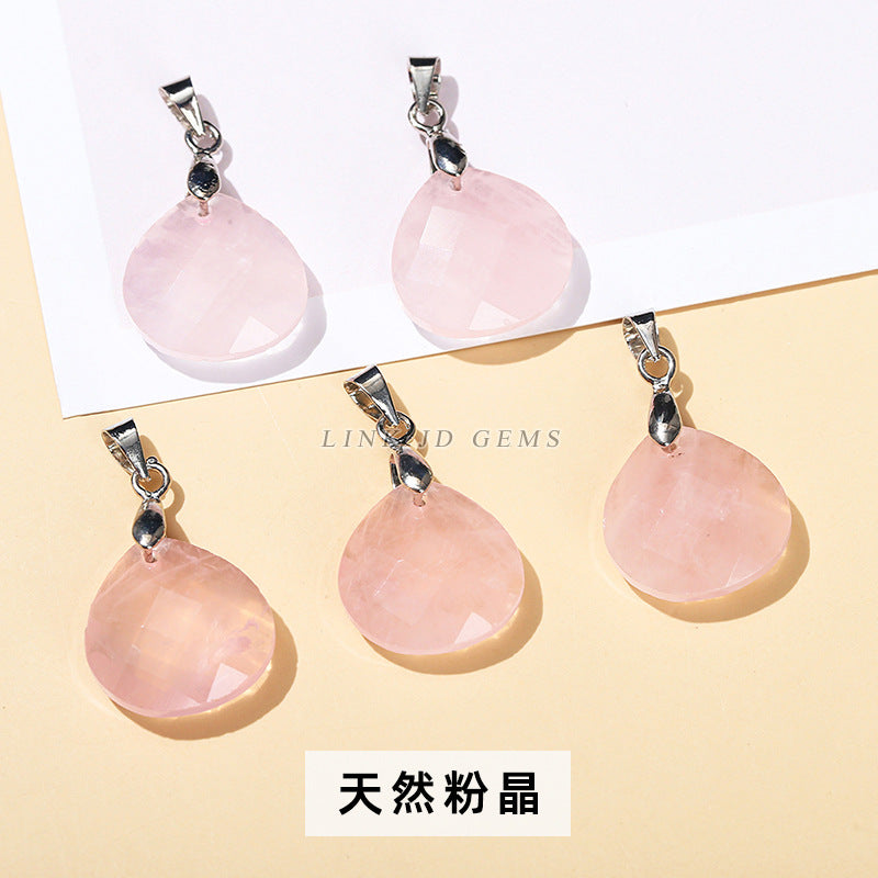 15Mm natural crystal jade cut water drop pendant