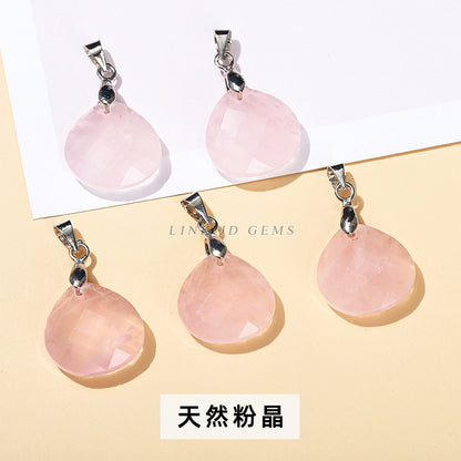 15Mm natural crystal jade cut water drop pendant