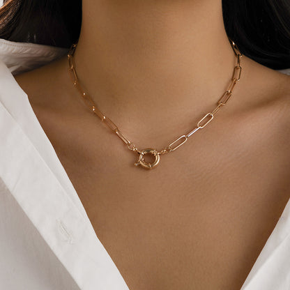 Flat snake chain collarbone neck chain necklace