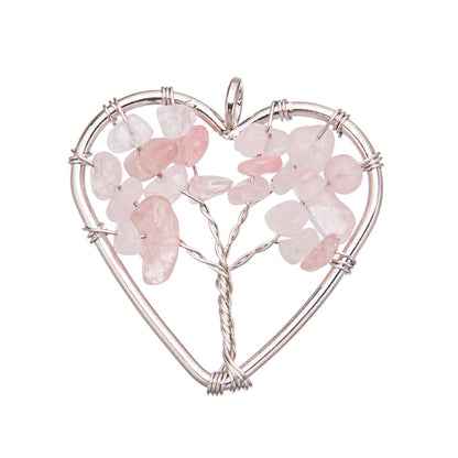 Crystal crushed stone 3cm heart pendant