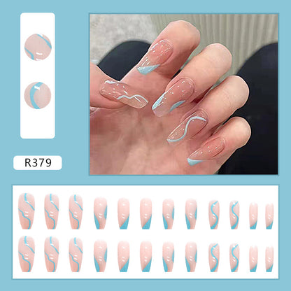 Wearable Blush Short Removable Nail Stickers