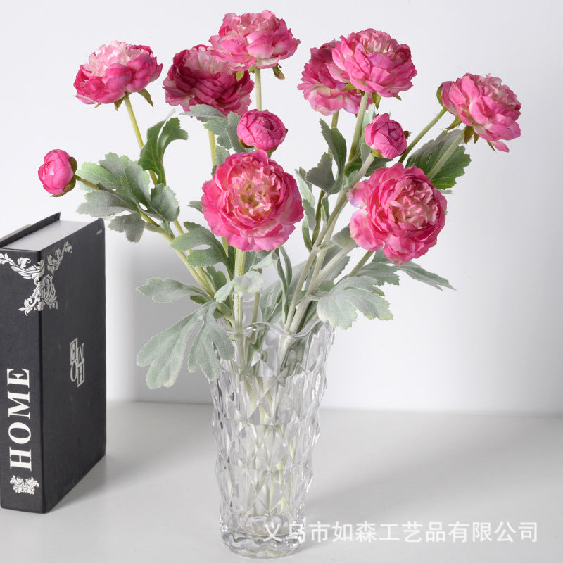 3 heads flocking Qianzi Lulian artificial flower