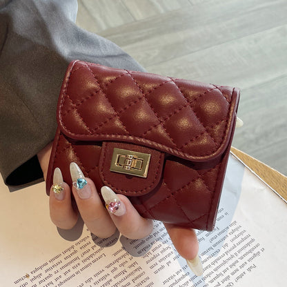 Simple sheepskin card bag women's leather line card clip