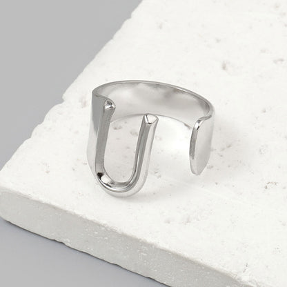 Titanium steel 26 English letter ring