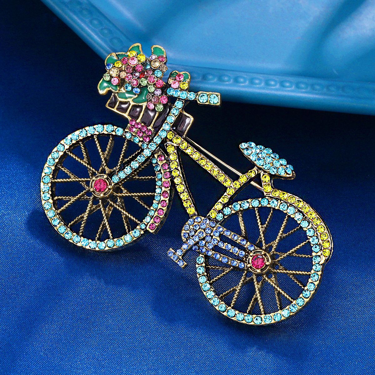 Bicycle diamond brooch