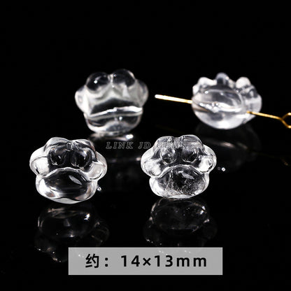 Natural white crystal jewelry accessories loose bead engraving