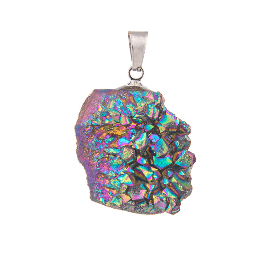 Electroplating Colorful Rainbow Crystal Irregular Pendant