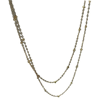 Multi-layer stacked bead chain necklace