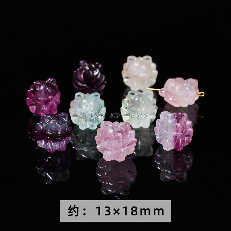 Natural color fluorite diamond pestle accessories crystal engraved pendant