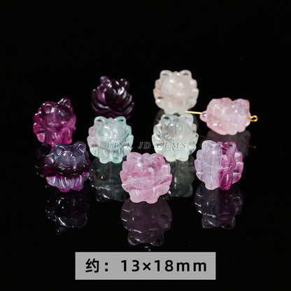 Natural color fluorite diamond pestle accessories crystal engraved pendant