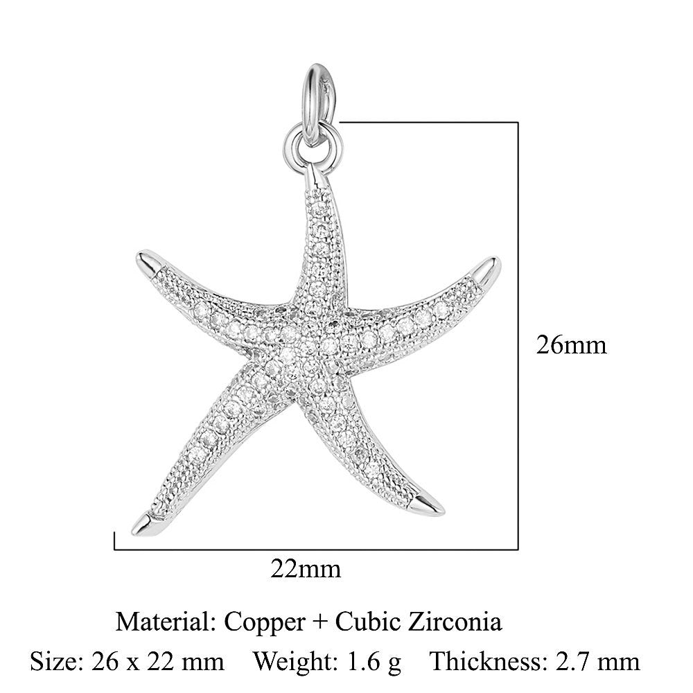 Copper zircon DIY animal necklace bracelet pendant