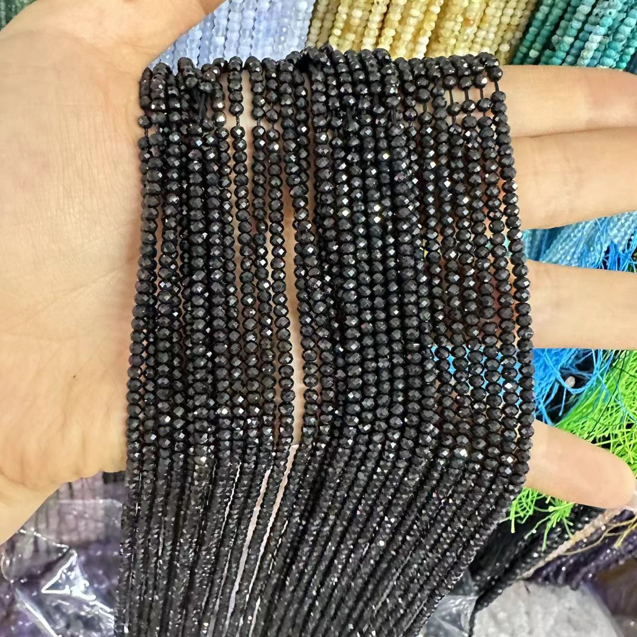 2*3MM abacus cut natural stone faceted loose beads