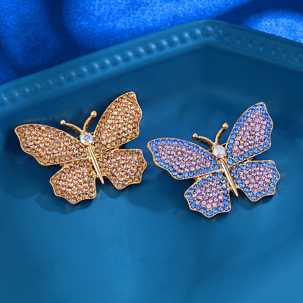 Dancing Butterfly Brooch Full of Diamonds