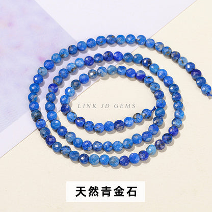 4Mm natural stone crystal cut round cake loose beads