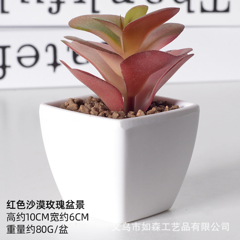 Simulation of succulent plastic bonsai artificial flowers combination