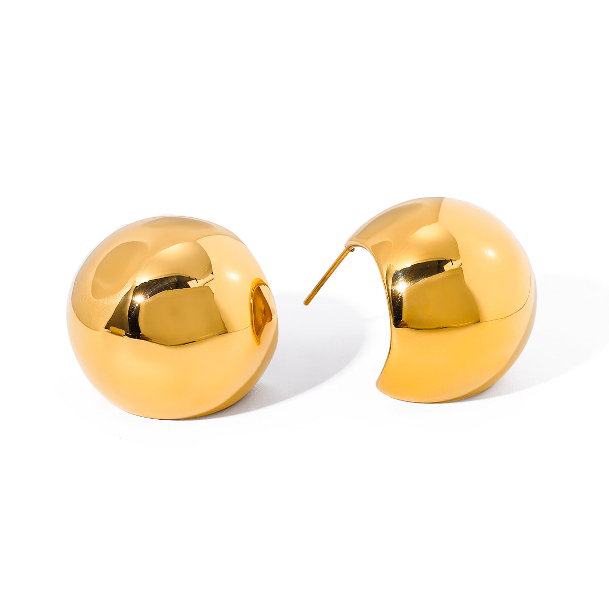 Triangular convex polished earrings