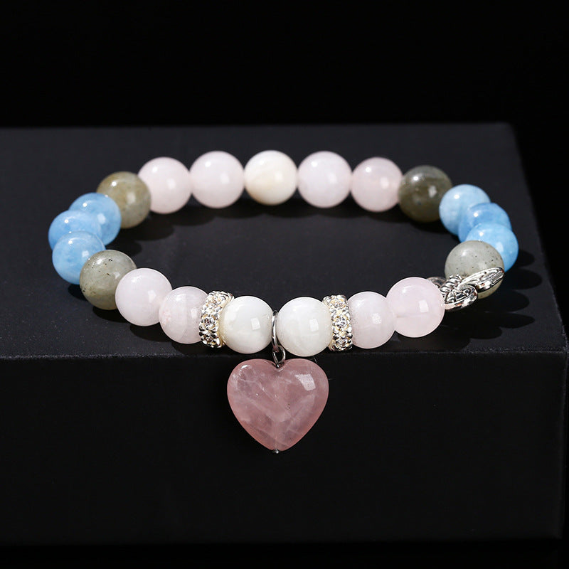 Natural powder crystal blue chalcedony bracelet