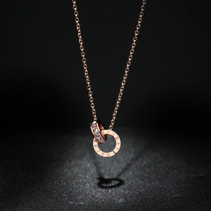 Double Ring Necklace Women's