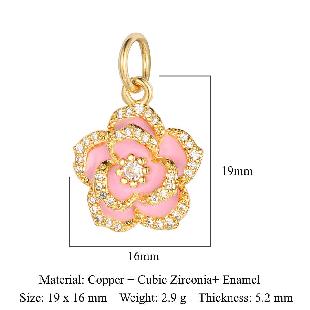 Cross Copper Zircon Necklace Pendant Tree of Life