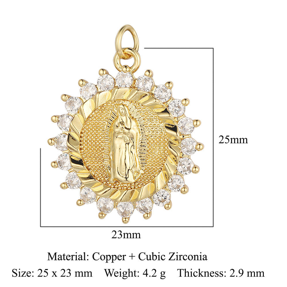 Devil's Eye Cross Copper Zircon Pendant