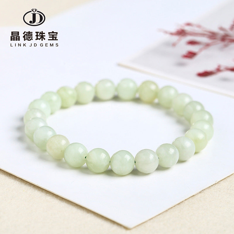 Xinshan jade bracelet Xiuyan jade round bead single ring bracelet.