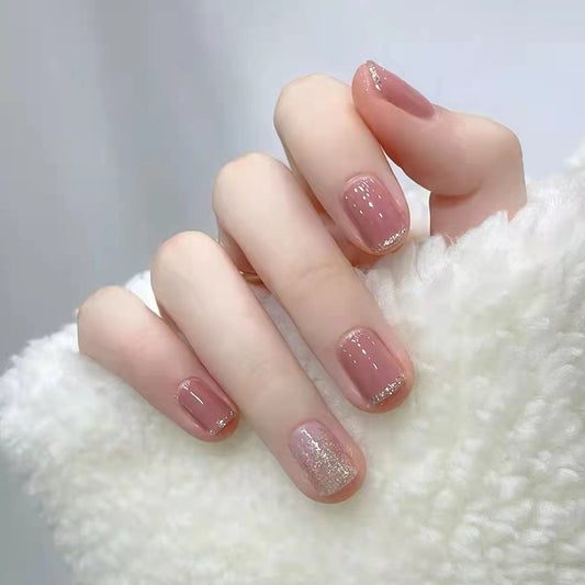 Pink Transparent Shiny Wearable Nails